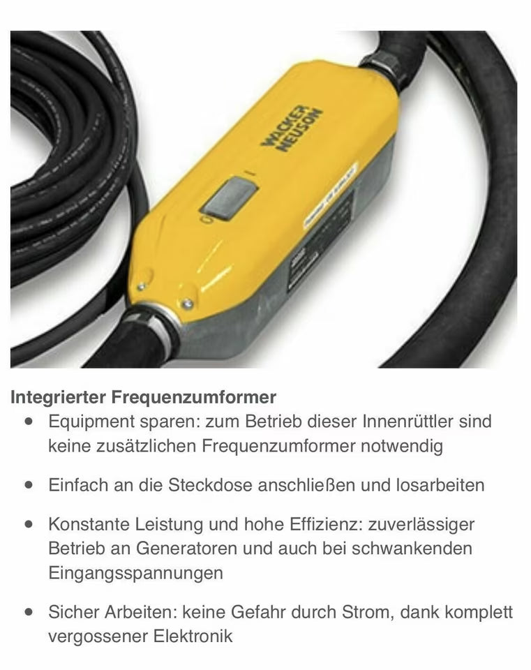 Neu Wacker IRFU58 Betonrüttler 230v Rüttelflasche Innenrüttler