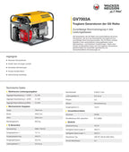 Wacker Neuson GV7003A Stromaggregat Notstromaggregat Stromerzeuger