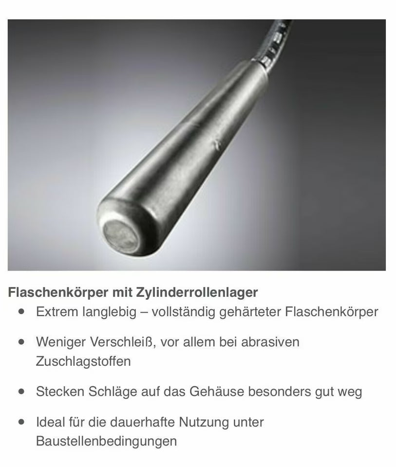 Neu Wacker IRFU58 Betonrüttler 230v Rüttelflasche Innenrüttler